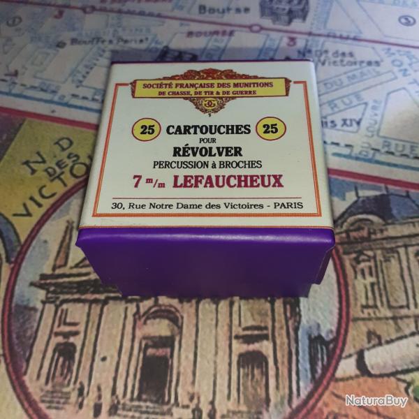 7 mm Lefaucheux ( St� Fran. Munitions): AU CHOIX; Reproduction boite munitions (vide) SFM 10813770