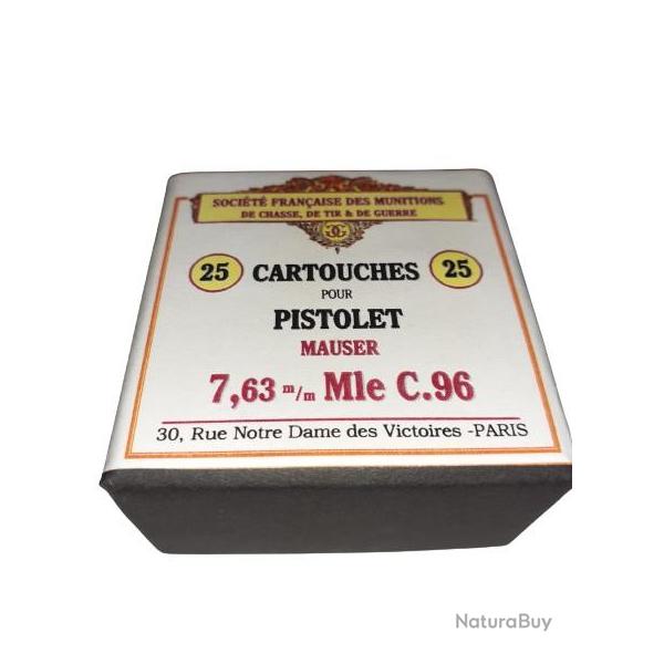 7,63mm Mauser C96: Reproduction boite cartouches (vide) SOCIETE FRANCAISE des MUNITIONS 10813802