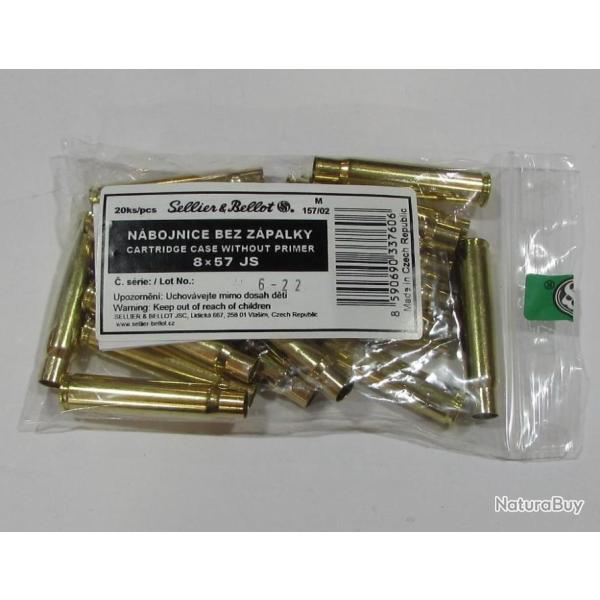 Lot de 20 douilles en calibre 8x57JS , de marque sellier bellot Neuf