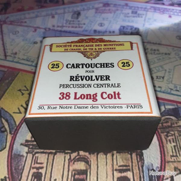 38 Long Colt (St� Fran�aise des Munitions): Reproduction boite cartouches (vide) SFM 10813948