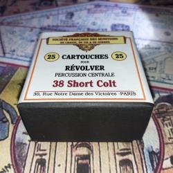 38 Short Colt (St&eacute; Fran. Munitions): Reproduction boite cartouches (vide) collection SFM 10813960