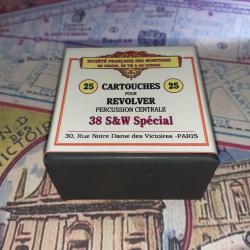 38 Sp&eacute;cial SW (St&eacute; Fran. Munitions): Reproduction boite cartouches (vide) collection SFM 10813970