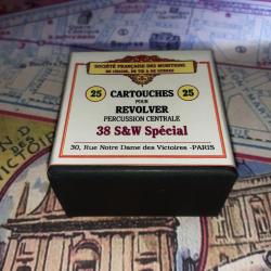 38 Sp&eacute;cial SW (St&eacute; Fran. Munitions): Reproduction boite cartouches (vide) collection SFM 10813970