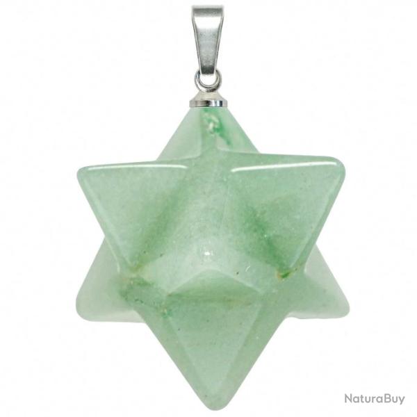 Pendentif �toile merkaba en aventurine verte