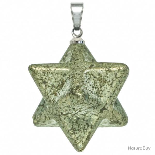 Pendentif �toile merkaba en pyrite