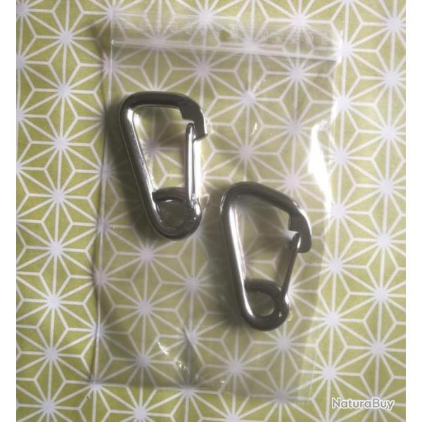 Neuf  2 gros mousqueton inox a grande ouverture