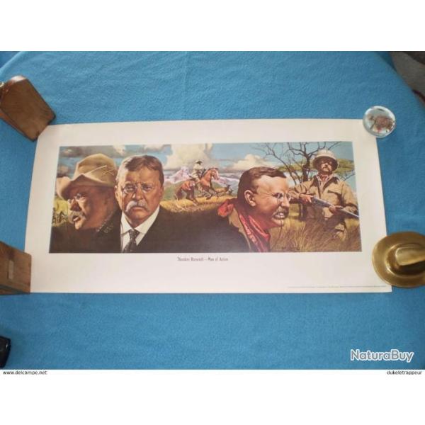 Lithographie pour la "Theodore ROOSEVELT Comm�morative Carbine & Rifle" ORIGINALE ! Collection .