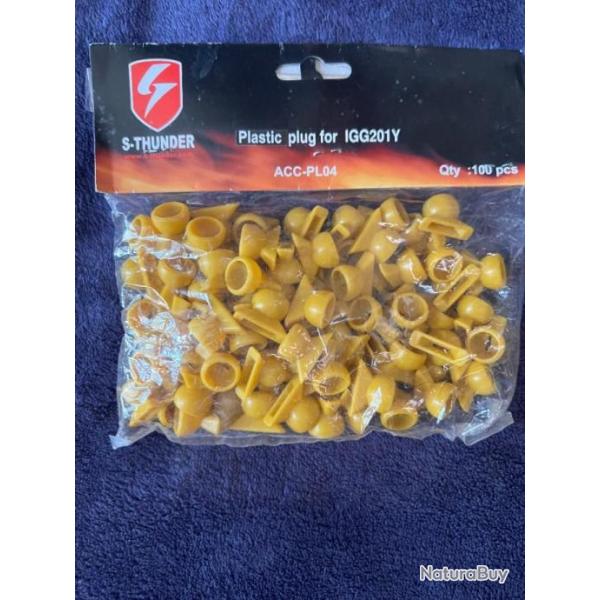 Sachet de bouchons de pulverisation d eau en plastique pour mine a gaz airsoft acc-pl04