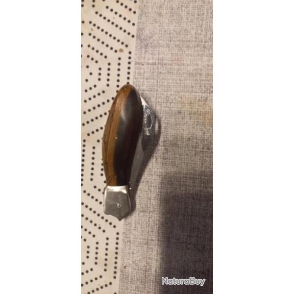 Couteau pliant bois d'amourette artisan. Origine Landes 40.
