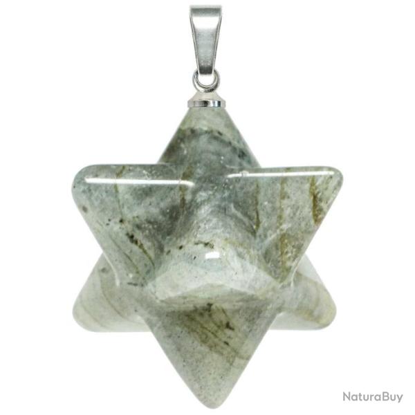 Pendentif �toile merkaba en labradorite