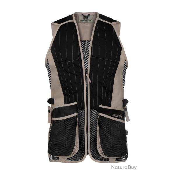 Gilet de ball-trap Percussion Evo - Noir / Beige - L