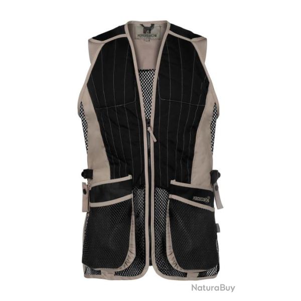 Gilet de ball trap Percussion Evo Noir Beige