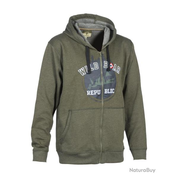 Sweat shirt � capuche Percussion Wild Boar Republic Kaki