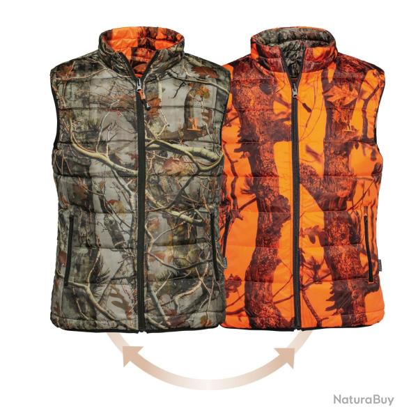 Gilet ouatin� r�versible Percussion Warm Black Blaze Forest Evo