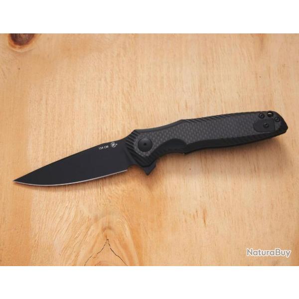 Couteau Spartan Blades POROS Lame Acier 154CM Manche G10/Fibre Carbone LinerLock Clip SBSFBL11CF