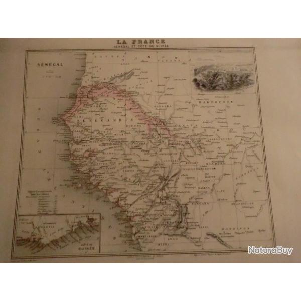carte geographique s�negal et cote de guin�e    periode  1888