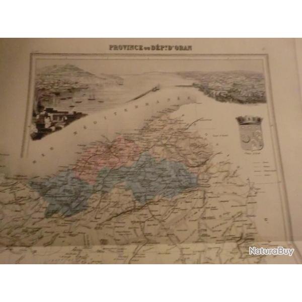 carte geographique province  d oran  periode  1888