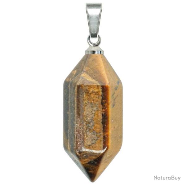 Pendentif petite pointe bitermin�e en oeil de tigre