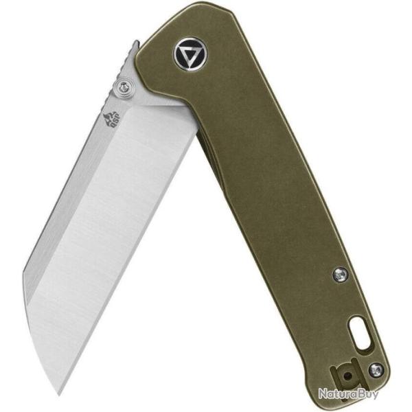 Couteau QSP Penguin Plus Bronze Lame Acier CPM-20CV Manche Titane IKBS Framelock Clip QS130XLB2