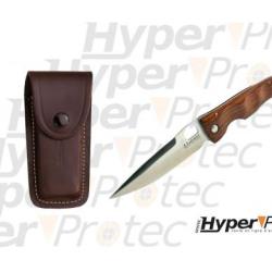 Pack couteau Mcusta Seki elite et &eacute;tui en cuir marron