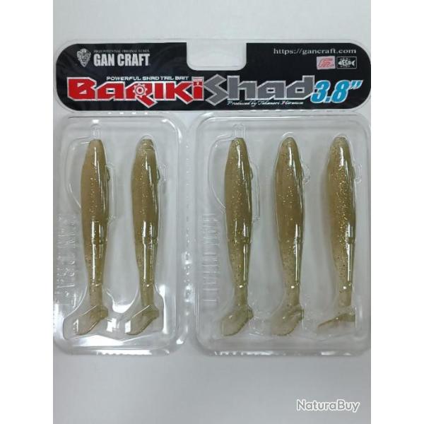 !!! Leurre souple  GAN CRAFT BARIKI SHAD 3.8 " !!!COLORIS : #01 / 10 CM