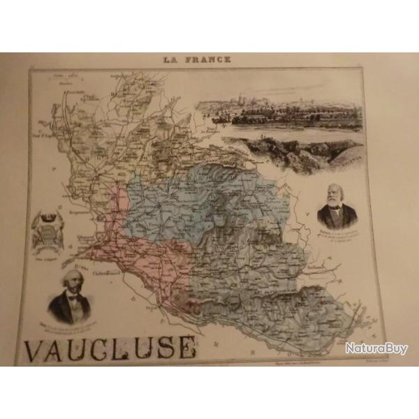 carte geographique  vaucluse    periode  1888