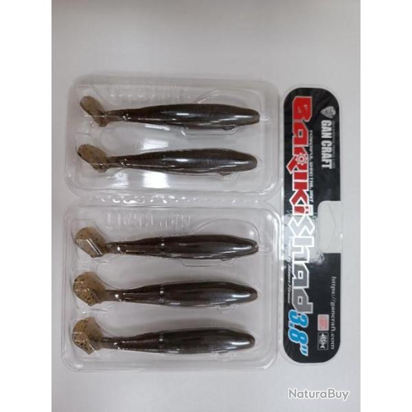 !!! Leurre souple  GAN CRAFT BARIKI SHAD 3.8 " !!!COLORIS : #02 / 10 CM