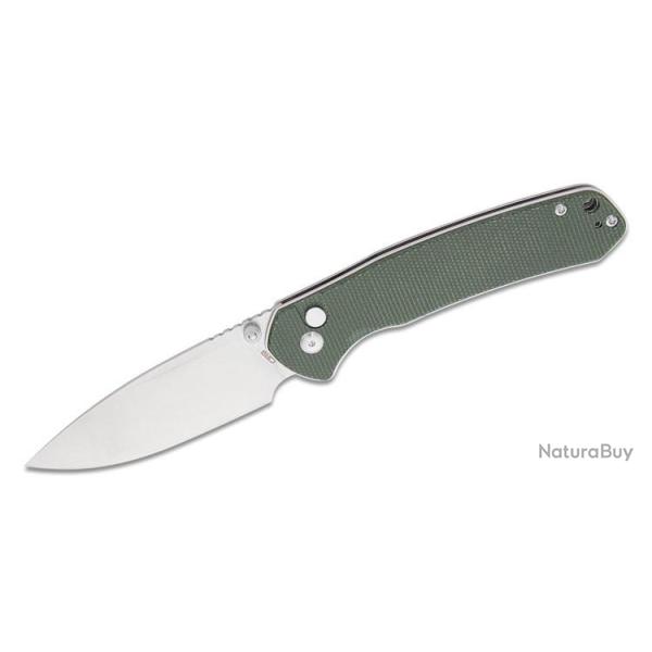 Couteau CJRB Large Pyrite Od Green Lame Acier AR-RPM9 Manche Micarta IKBS Button Lock J1925LODG