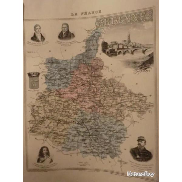 carte geographique  ardennes  periode  1888