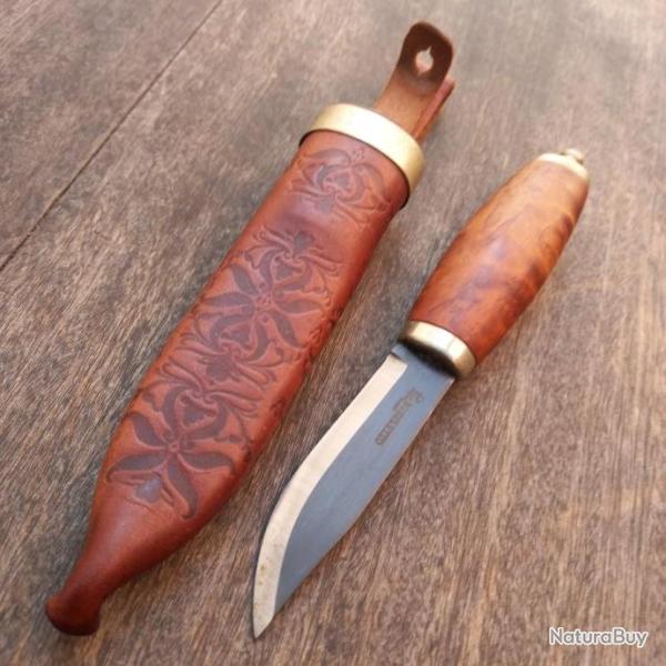 Couteau PUUKKO BRUSLETTO avec �tui en cuir Manche en Bois