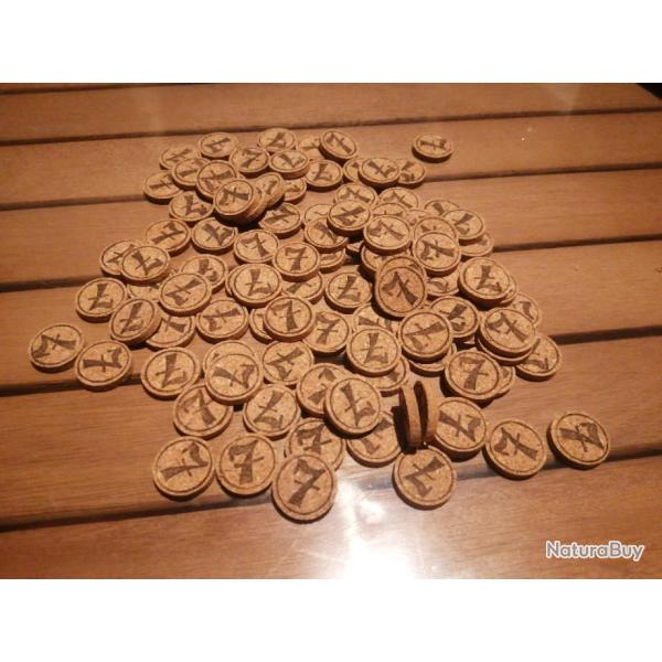 LOTS DE 100 RONDELLES DE FERMETURE MGM EN LIGE AGGLOMR NUMROTS 7 DE  CALIBRE 16