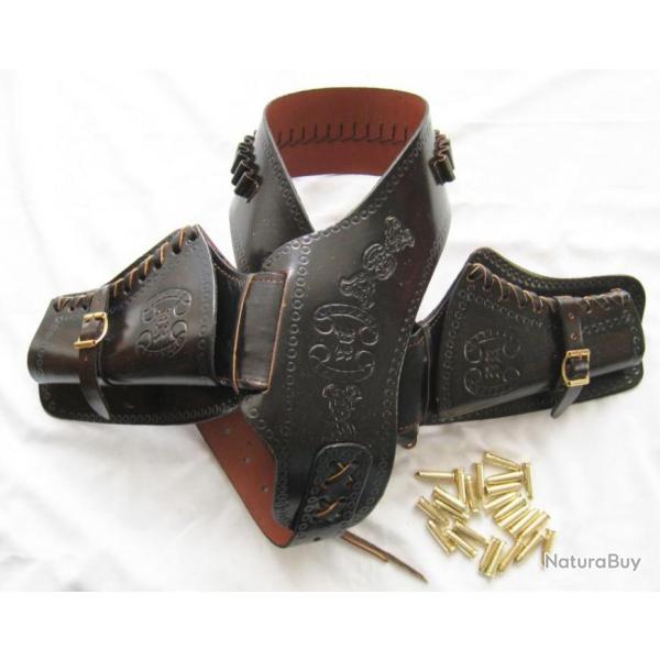 HOLSTER DOUBLE WESTERN BRUN  - R�f.704