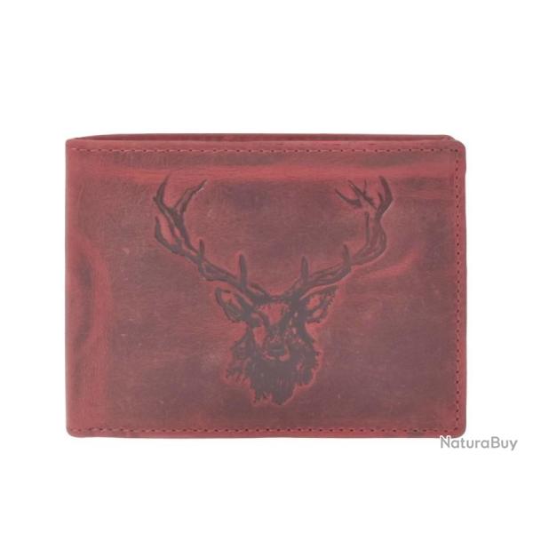 PORTEFEUILLE CUIR VINTAGE ROUGE