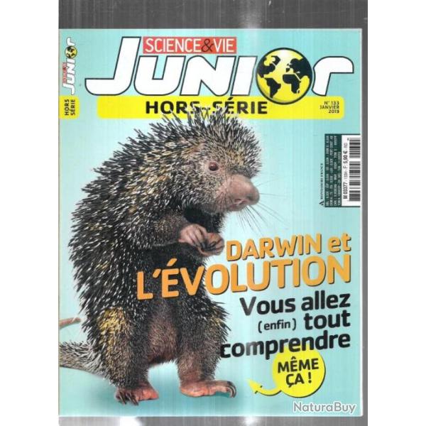 science et vie junior hors-srie 133 janvier 2019 darwin et l'volution