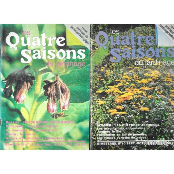 les quatre saisons du jardinage ann�e 1981 bimestriel 5 num�ros manque n�9 juillet-aout