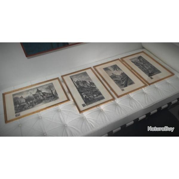 Au choix, Eau-forte d' Aim� DALLEMAGNE num�rot�e sign�e-Sc�ne de genre Paris du XXe-Eaux-fortes 2/2