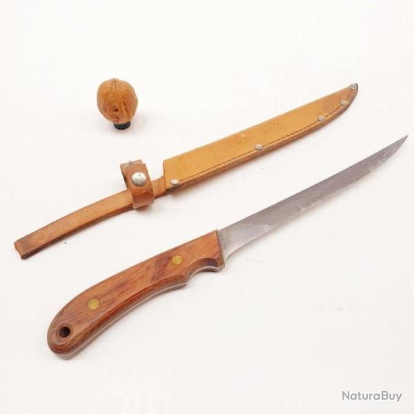 Couteau Wilder Solingen Pfeiling Rostfrei Germany avec tui d'origine pche et chasse