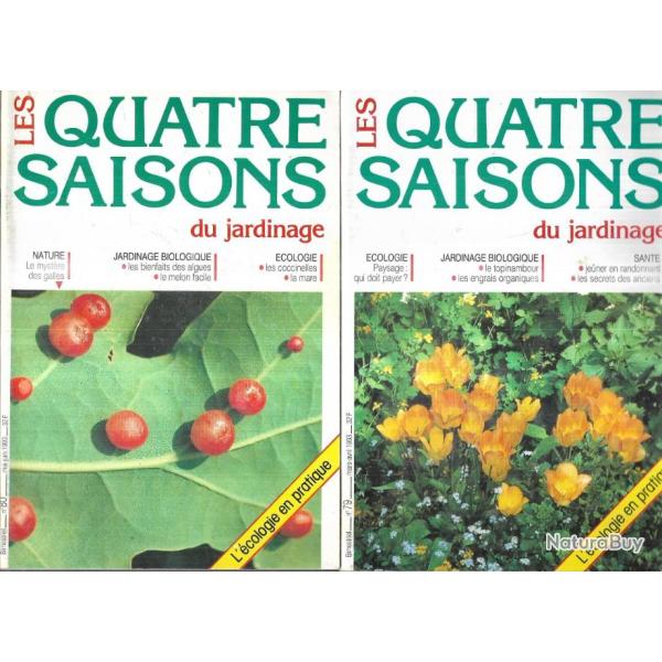les quatre saisons du jardinage  bimestriel 1993 , 4 num�ros 78,79,80,83