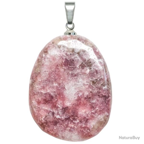 Pendentif galet plat en l�pidolite