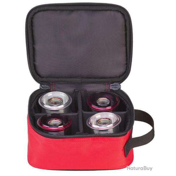 Trousse Daiwa Surf 4 Bobines 22 x 17 x 11,5cm Noir et Rouge
