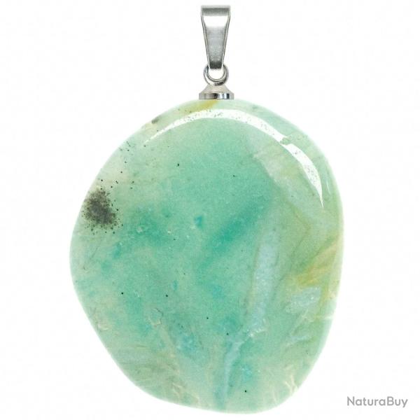 Pendentif galet plat en amazonite