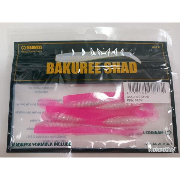 !!! MADNESS BAKUREE SHAD 80MM " COLORIS : PINK BACK