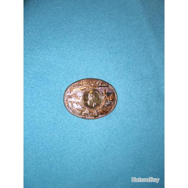 Boucle de ceinture "John WAYNE" plaqu�e OR & ARGENT ! Collection