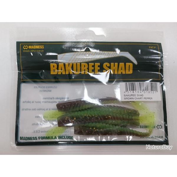 !!! MADNESS BAKUREE SHAD 80MM " COLORIS : BROWN CHART PEPPER