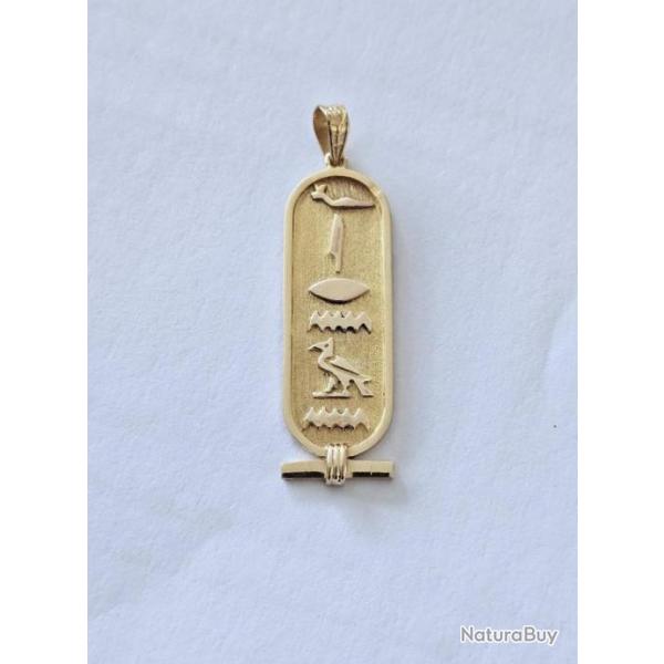 Pendentif - joli cartouche Egyptien or massif 18 carats - Hi�roglyphes - Pharaon - Egypte