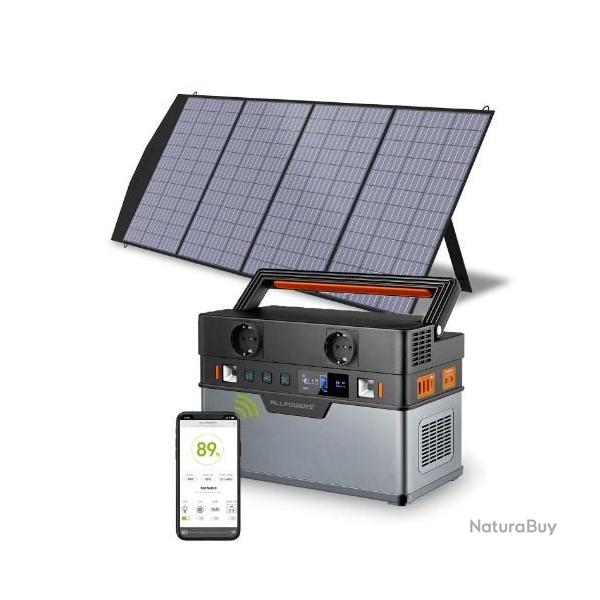 Allpower G�n�rateur Station Alimentation 288Wh 300W 110V 220V Panneau Solaire 100W Onde Sinuso�dale