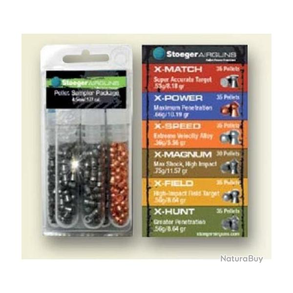 Assortiment plombs Stoeger  X-Magnum +  X-Power + X-Speed + X-Hunt + X-Sport  + X-Match par 205