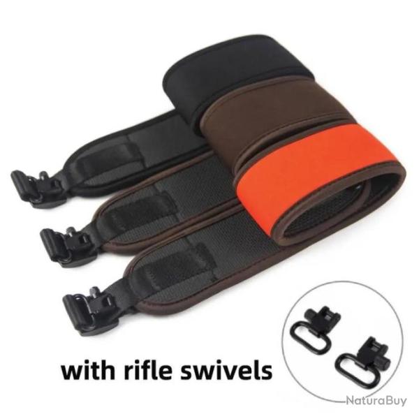 Bretelle fusil ou carabine N�opr�ne diff�rente couleurs avec attache rapide. E
