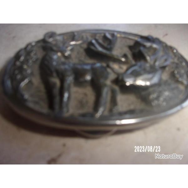 boucle de ceinturon made in U.S.A 1984 decor cerf