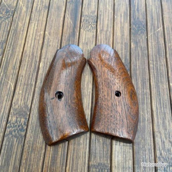 PAIRE DE PLAQUETTES DE CROSSE EN BOIS D'ORIGINE POUR SMITH WESSON TOP BREAK